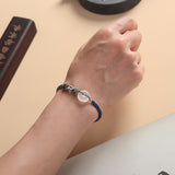 Blue String White Agate Bracelet - Give the Gift of Peace - Buddha & Karma