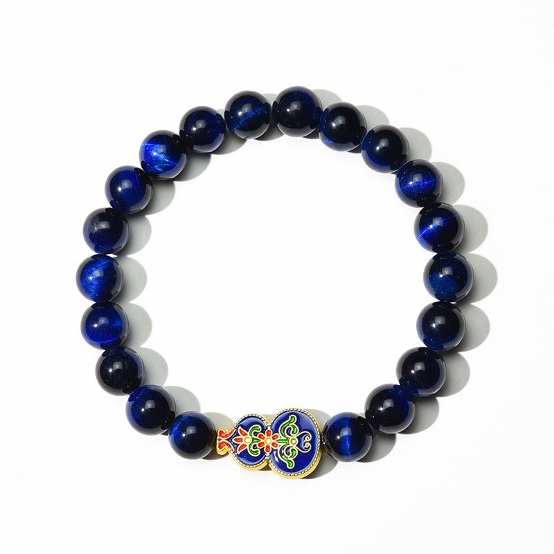 Wu Lou Blue Tiger Eye Bracelet