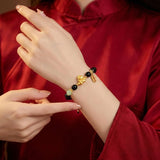 Buddha & Karma Year of the Fire Horse Bracelet - Black Obsidian