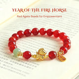 Buddha & Karma Year of the Fire Horse Bracelet - Red Agate Bracelet