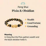 Pixiu and black obsidian meaning in Feng Shui: wealth, good fortune and grounding
