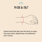 Feng Shui Pixiu bracelet size guide: stretch band that slips over the hand, relaxed inner circumference 6.75 inches (17cm)