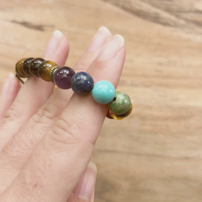 Tiger Eye Chakra Bracelet - Protection & Balance - Buddha & Karma