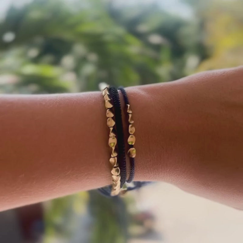 Buddha & Karma Blue Copper Beads Bracelet Set