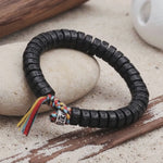 Coconut Shell Beads Bracelet with Engraved Mantra - Buddha & Karma