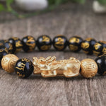 Feng Shui Bracelet - Pixiu Black Obsidian Bracelet for Wealth - Buddha & Karma