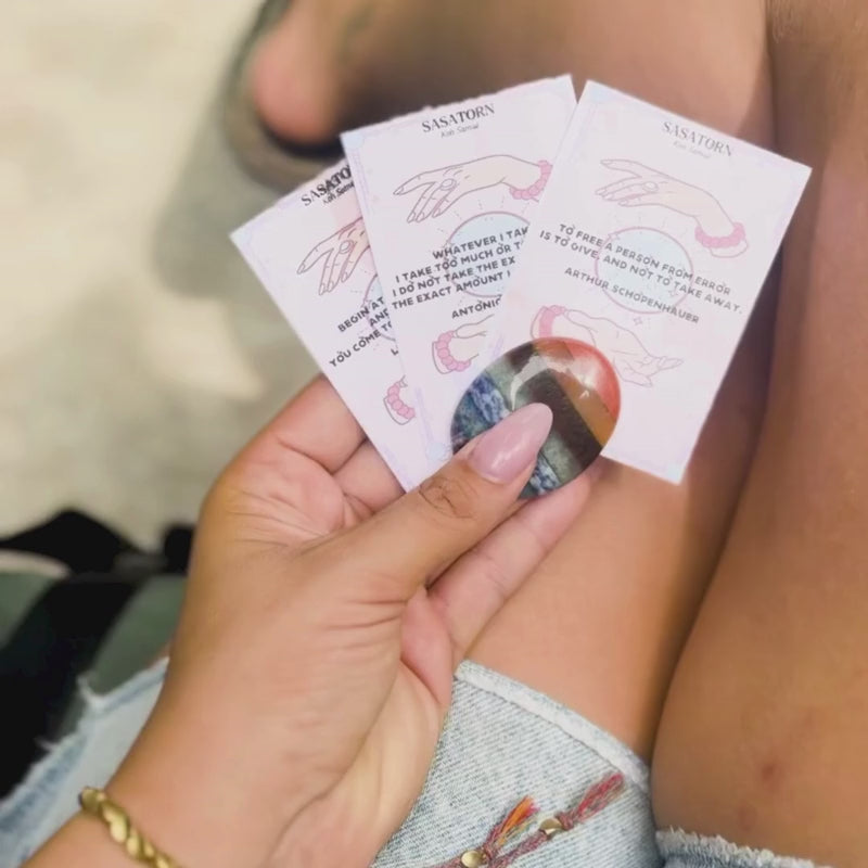 7 Chakra Worry Stone - For Anxiety & Stress - Buddha & Karma