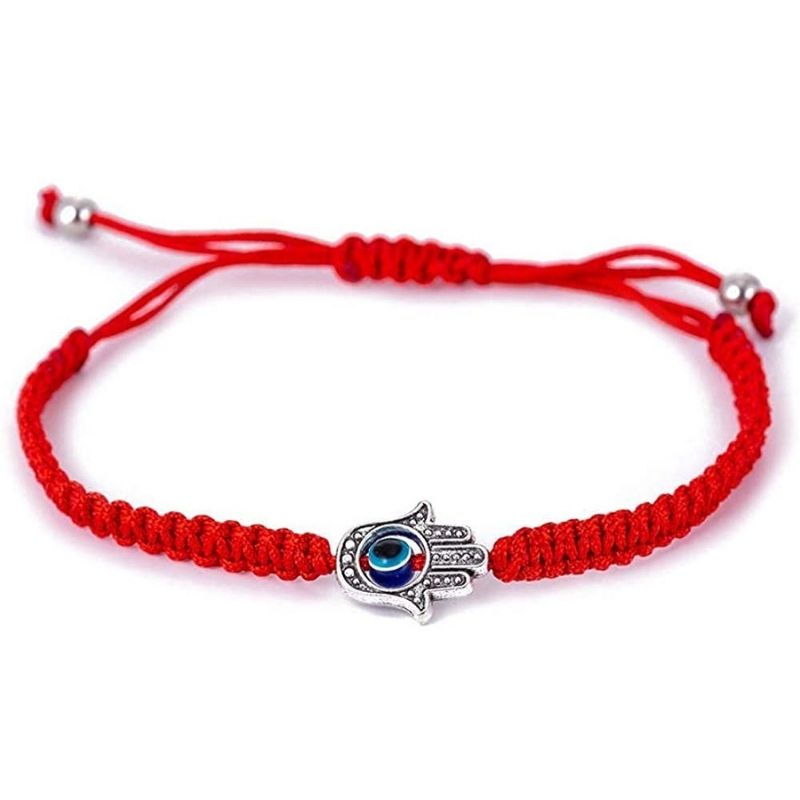 Hamsa Hand Red String Bracelet - Evil Eye Protection - Buddha & Karma