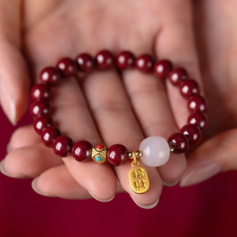 Red Cinnabar Good Fortune Bracelet - Buddha & Karma