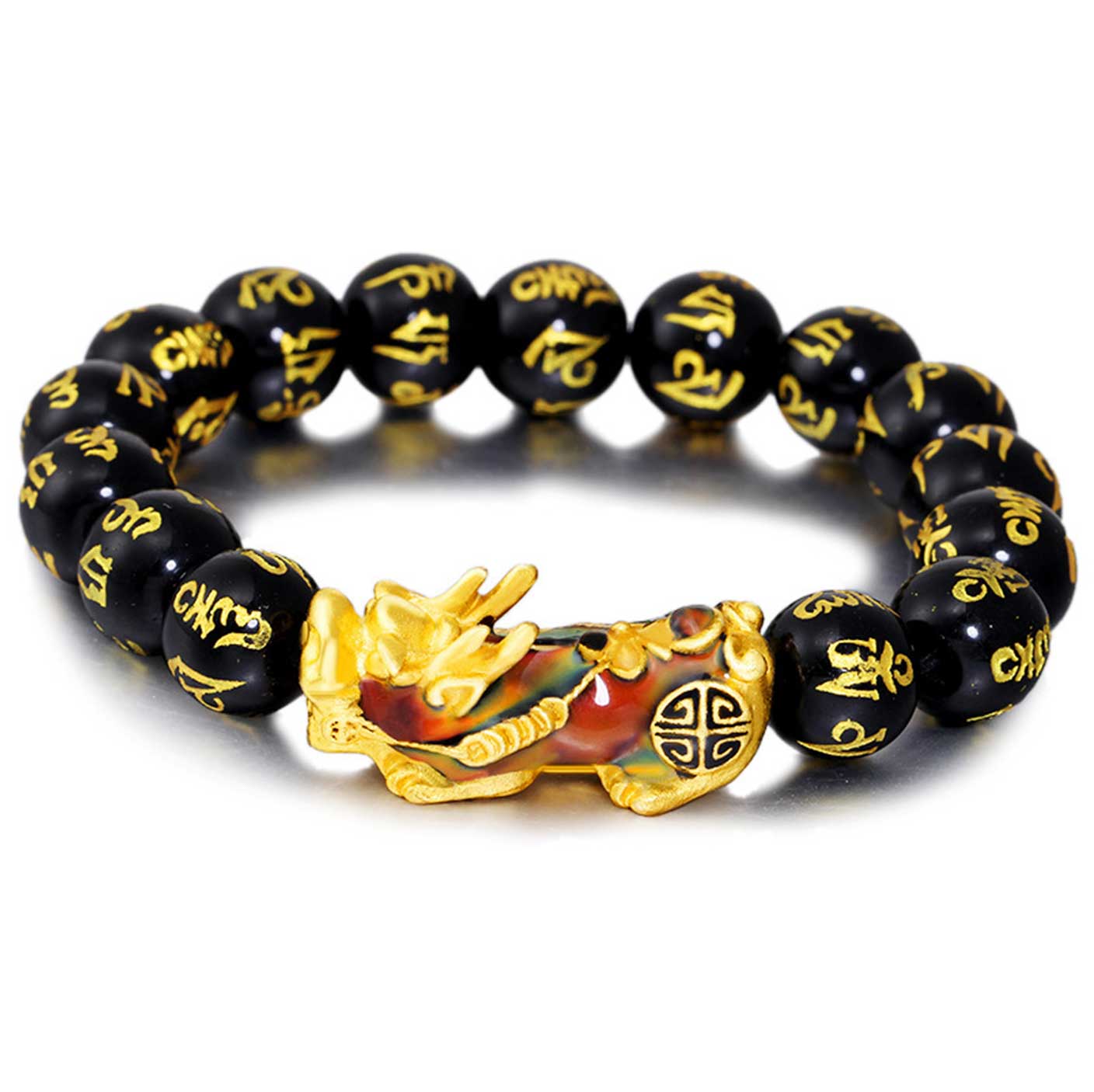 Color-Changing Pixiu Obsidian Wealth Bracelet - Buddha & Karma