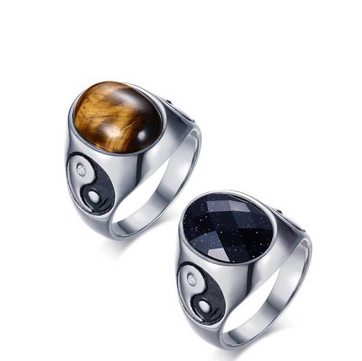 Yin Yang Tiger’s Eye Protection Ring - Buddha & Karma