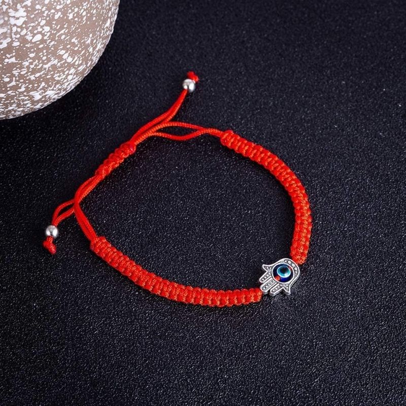 Hamsa Hand Red String Bracelet - Evil Eye Protection - Buddha & Karma