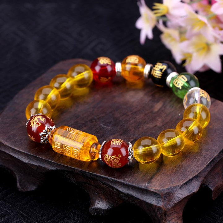 Citrine the God of Wealth Bracelet & The 5 Element Crystals - Buddha & Karma