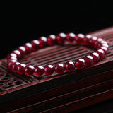 Red Garnet Stone Bracelet - Reignite Your Passion & Love - Buddha & Karma