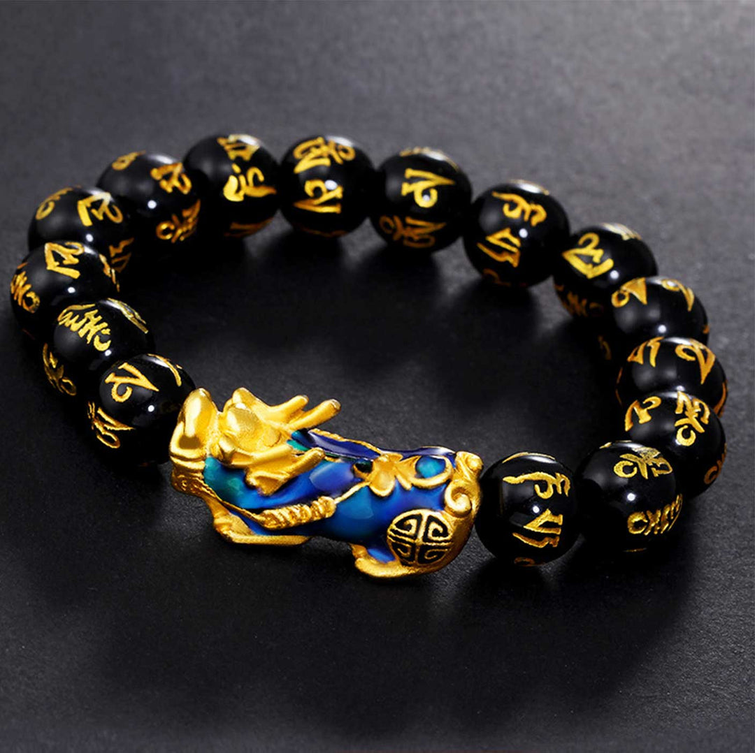 Color-Changing Pixiu Obsidian Wealth Bracelet - Buddha & Karma