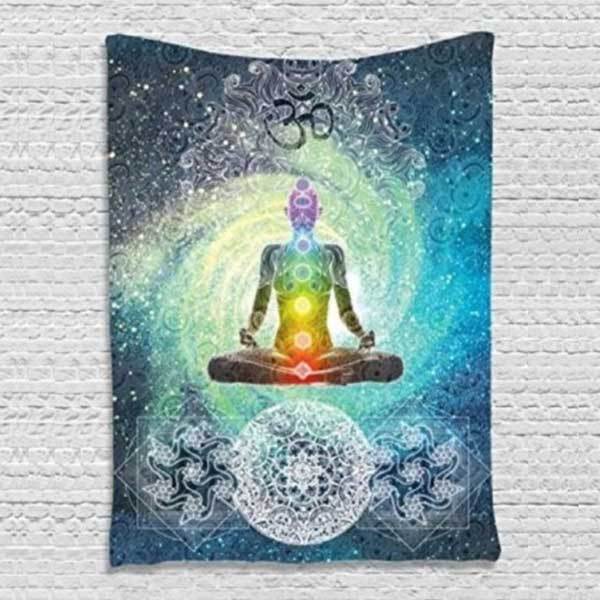7 Chakra Meditation Tapestry - Buddha & Karma