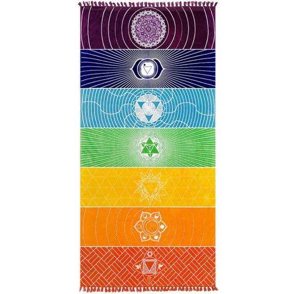 7 Chakra Yoga Mat - Meditation Rug - Tapestry - Buddha & Karma