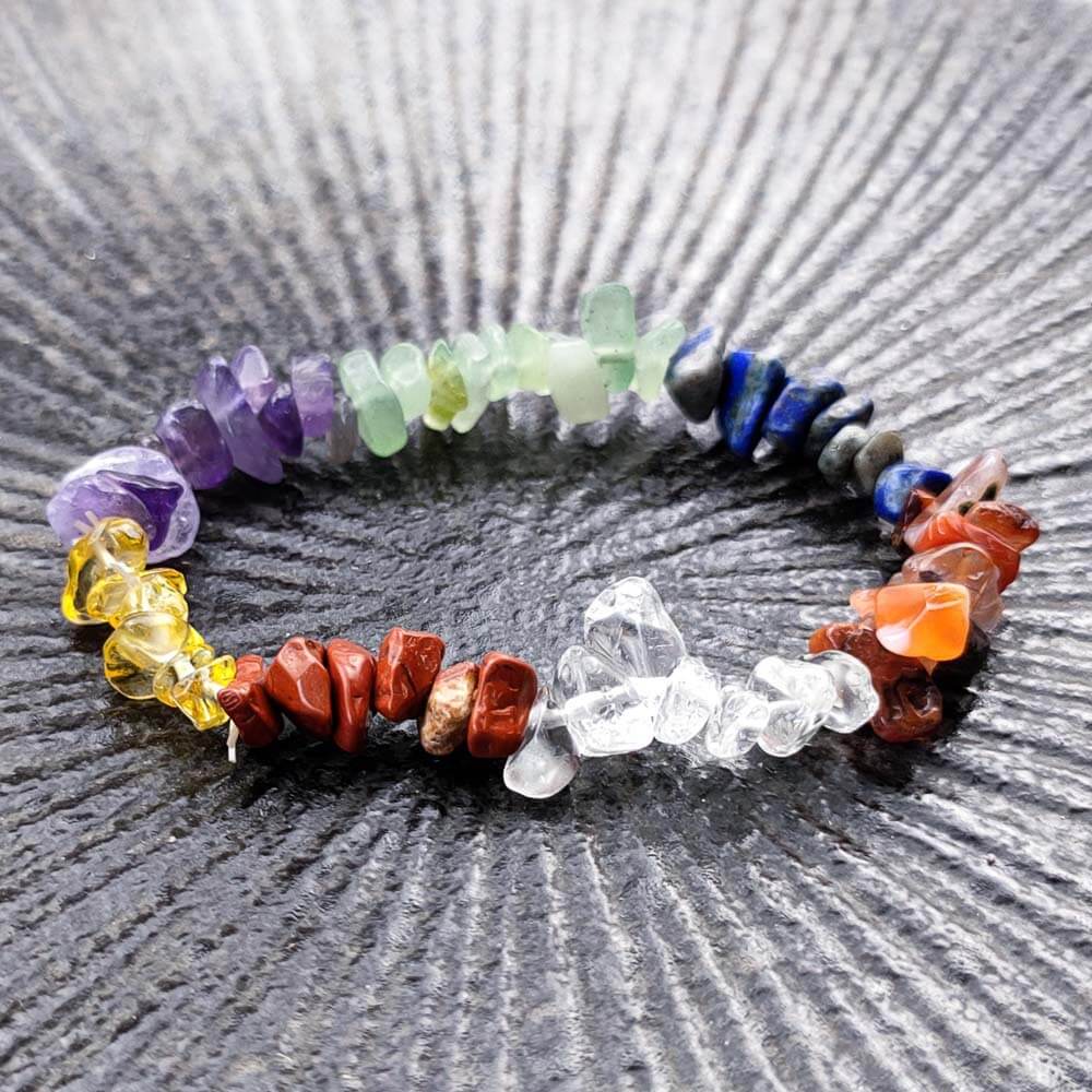 7 Chakra Raw Crystal Bracelet - Buddha & Karma