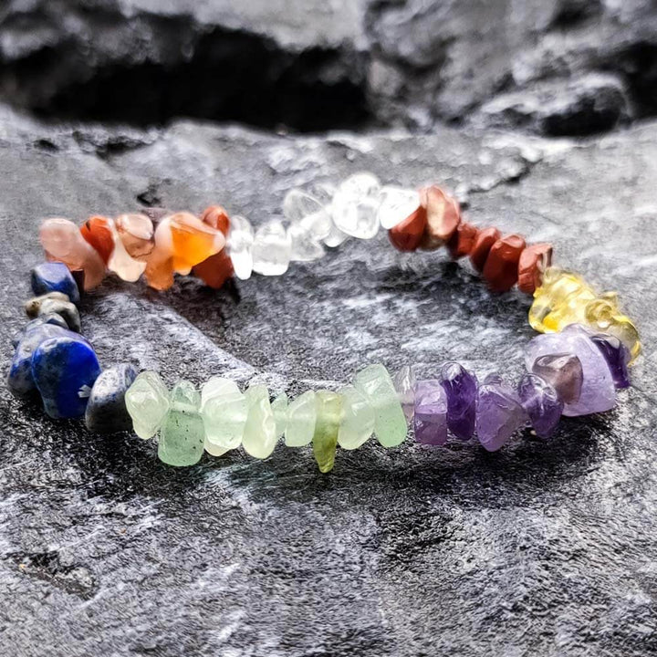 7 Chakra Raw Crystal Bracelet - Buddha & Karma