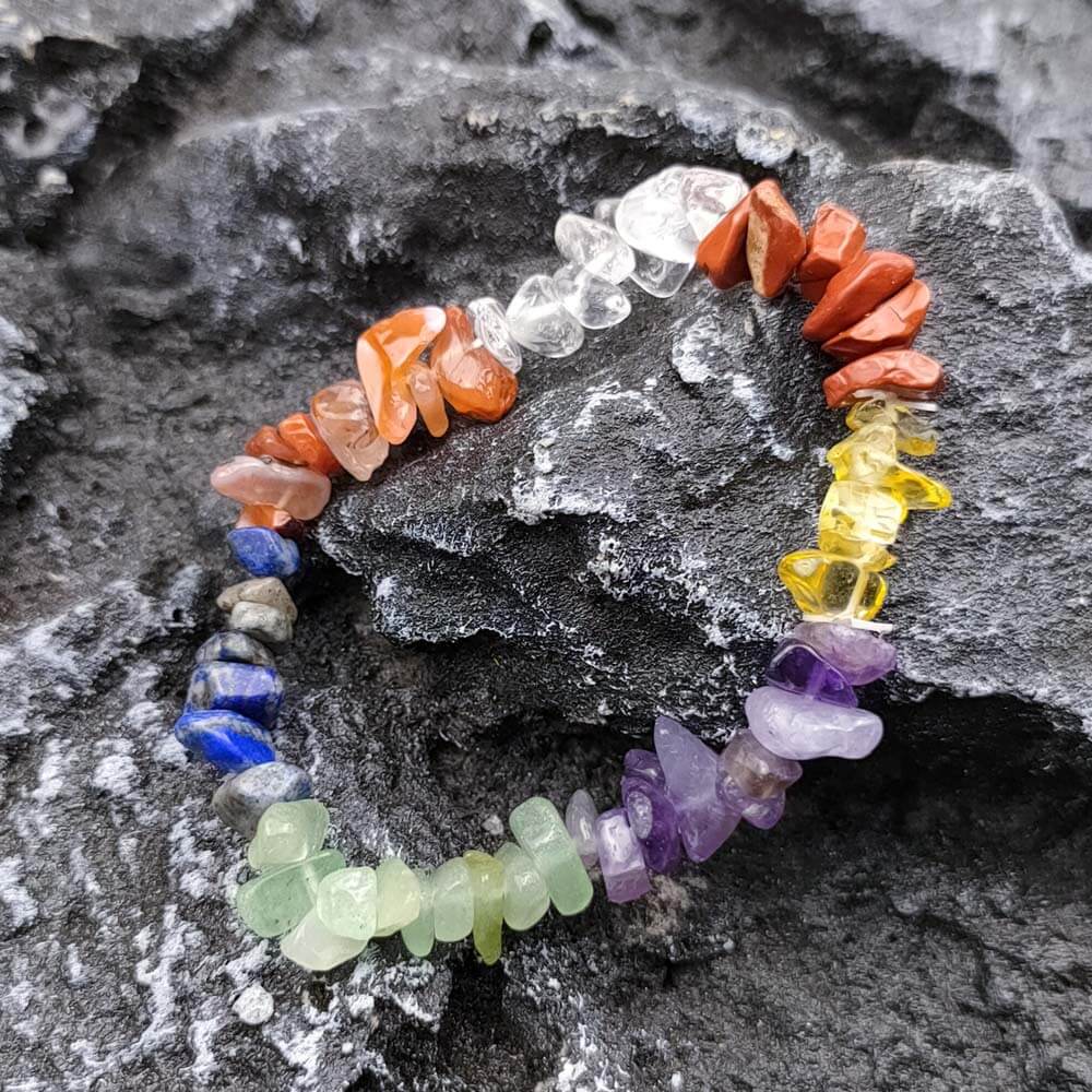 7 Chakra Raw Crystal Bracelet - Buddha & Karma