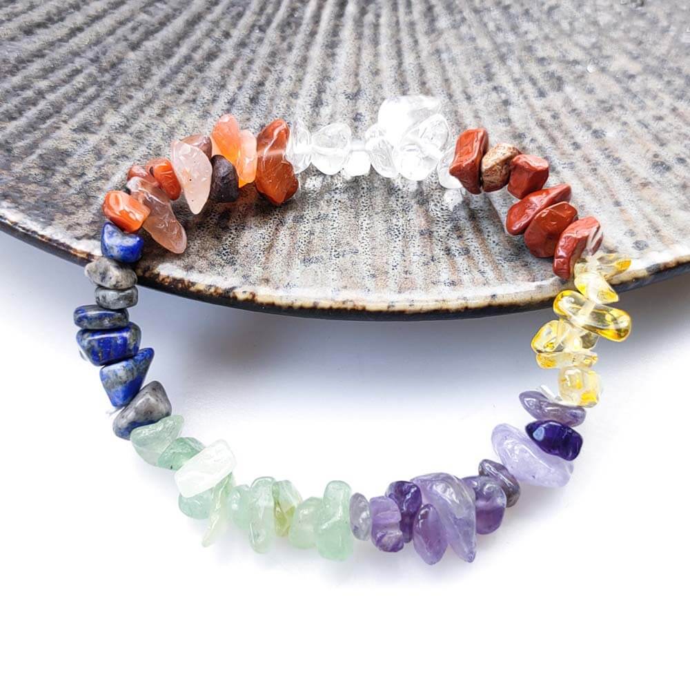 7 Chakra Raw Crystal Bracelet - Buddha & Karma