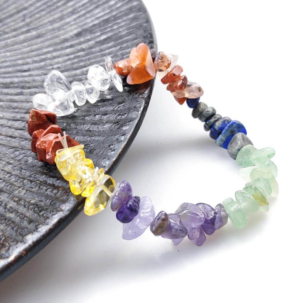 7 Chakra Raw Crystal Bracelet - Buddha & Karma