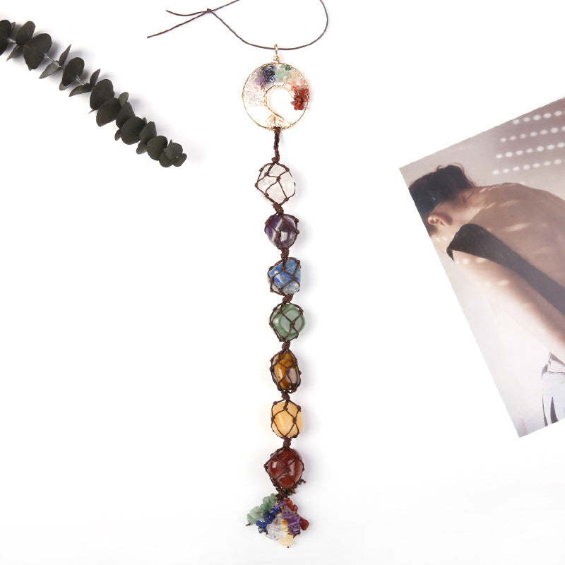 7 Chakra Hanging Tassel Necklace - Balance & Healing - Buddha & Karma