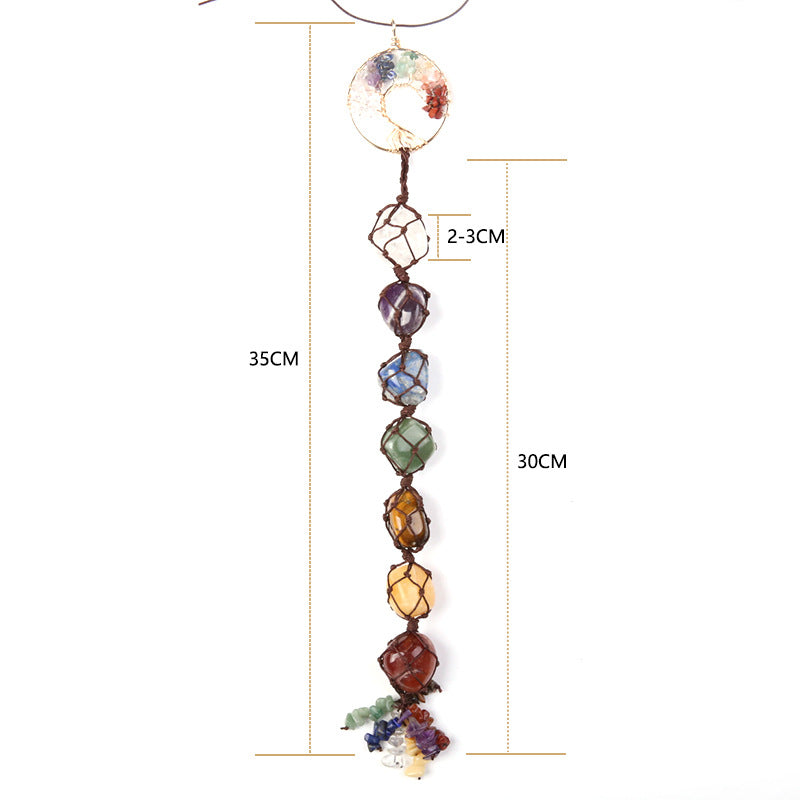 7 Chakra Hanging Tassel Necklace - Balance & Healing - Buddha & Karma