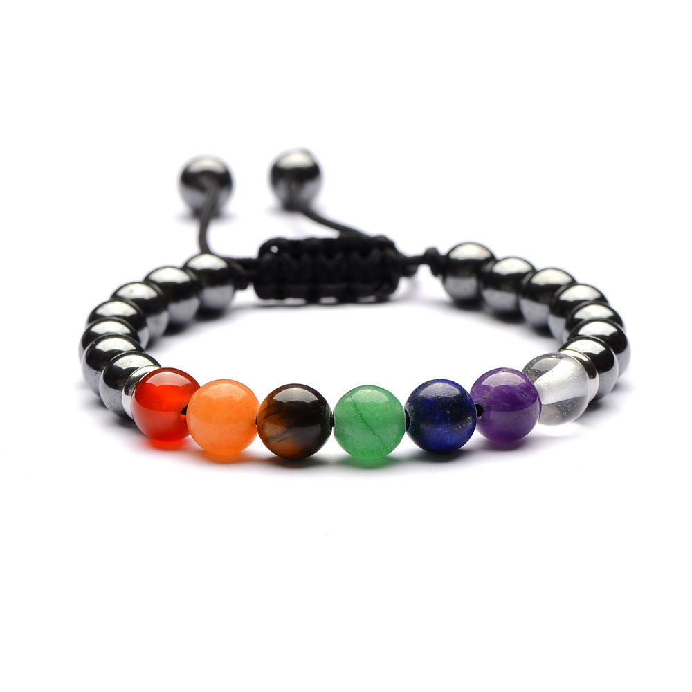 7 Chakra Hematite Bracelet - Promote Wellness - Buddha & Karma