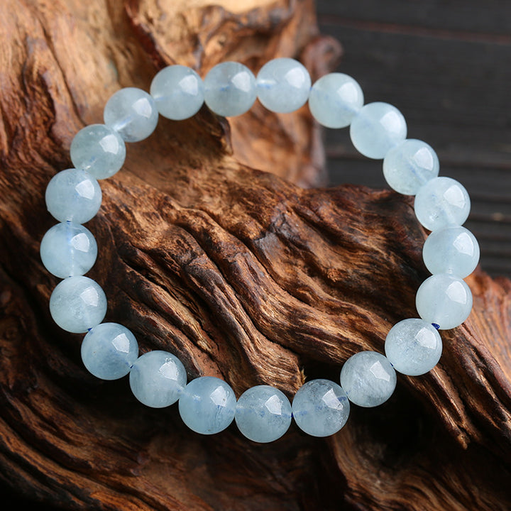 Blue Aquamarine Calming Bracelet - Grounding & Soothing - Buddha & Karma