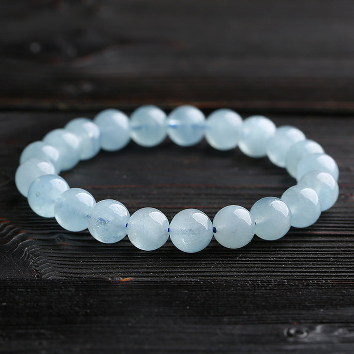 Blue Aquamarine Calming Bracelet - Grounding & Soothing - Buddha & Karma