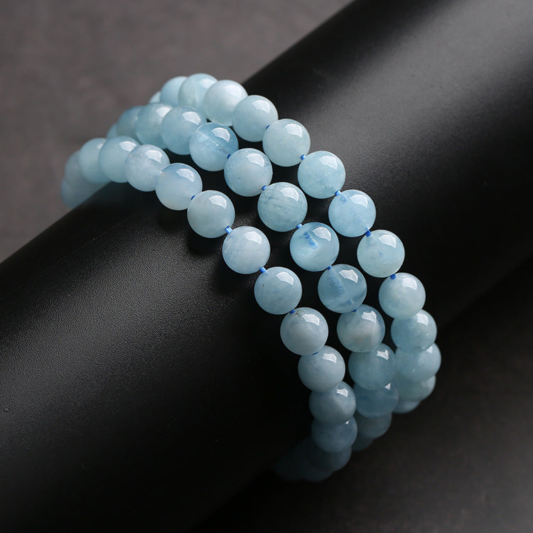 Blue Aquamarine Calming Bracelet - Grounding & Soothing - Buddha & Karma