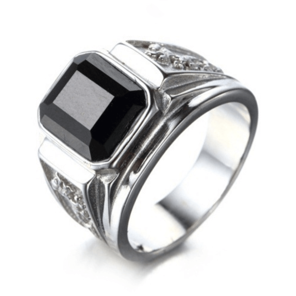 Black Crystal Lucky Dragon Ring - Buddha & Karma