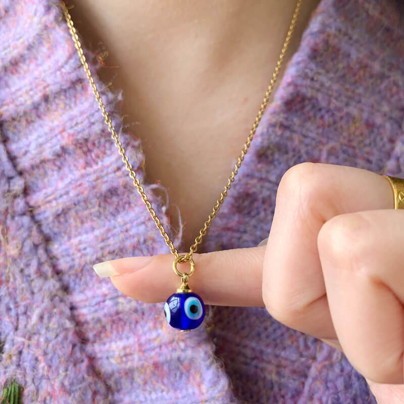 Blue Evil Eye Protection Necklace - Buddha & Karma