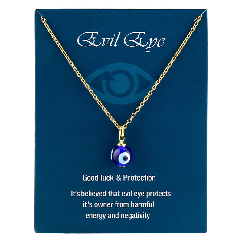 Blue Evil Eye Protection Necklace - Buddha & Karma