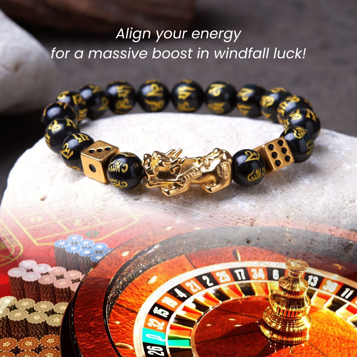 Debt Relief & Gambling Pixiu Bracelet - Maximum Success - Buddha & Karma