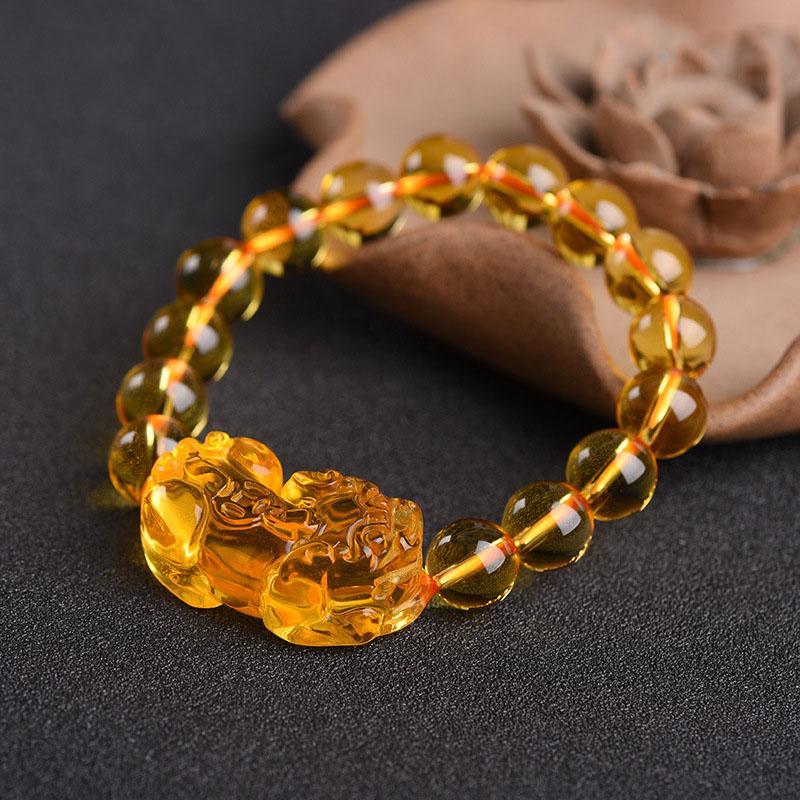 Citrine Pixiu Bracelet - Attract Wealth - Buddha & Karma