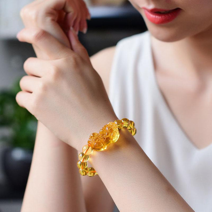 Citrine Pixiu Bracelet - Attract Wealth - Buddha & Karma