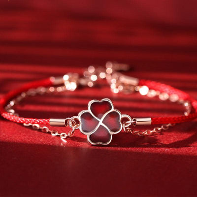 Four Leaf Clover Bracelet - Friendship Good Luck Charm - Buddha & Karma