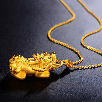 Gold Pixiu Necklace - Buddha & Karma