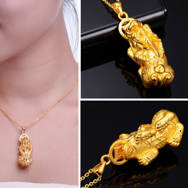 Gold Pixiu Necklace - Buddha & Karma