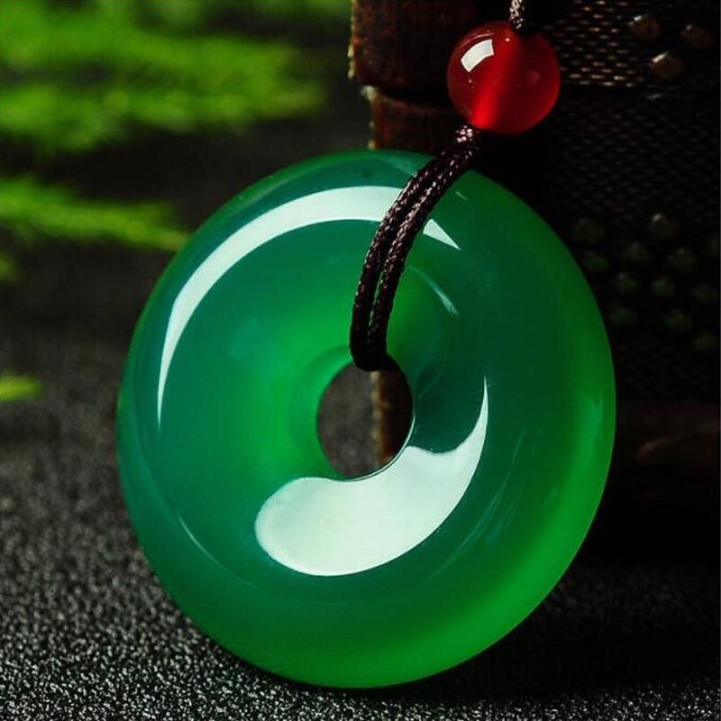 Green Jade Disk Necklace - Attract Positivity & Harmony - Buddha & Karma