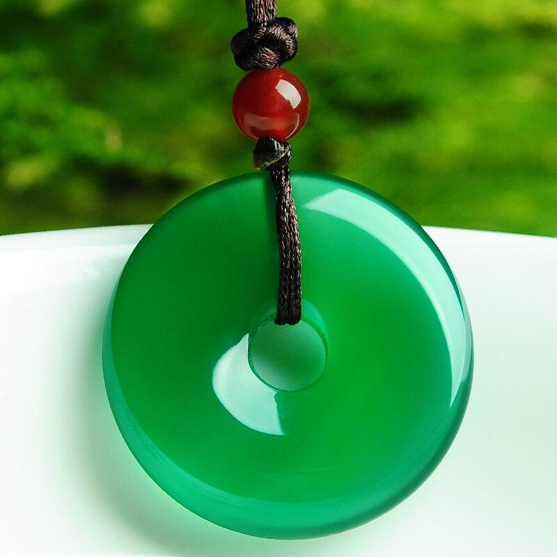 Green Jade Disk Necklace - Attract Positivity & Harmony - Buddha & Karma