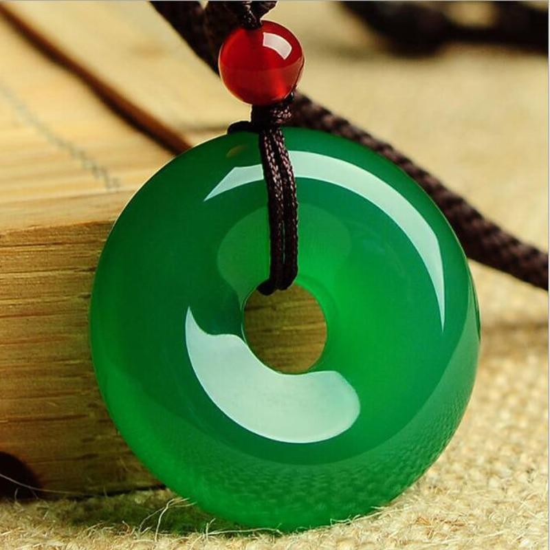 Green Jade Disk Necklace - Attract Positivity & Harmony - Buddha & Karma