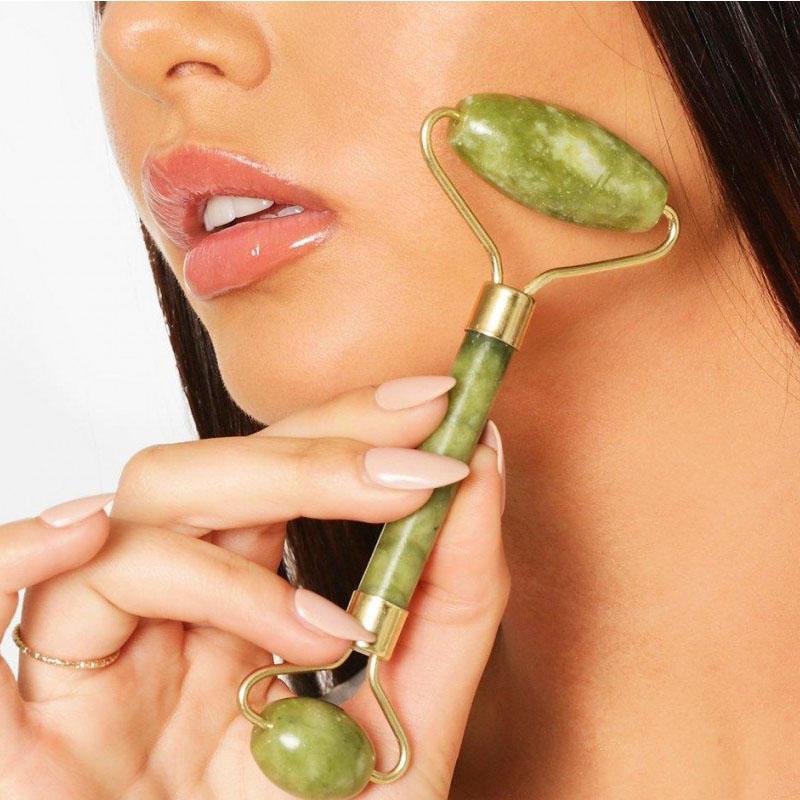 Green Jade Roller - Double Face Massager - Buddha & Karma