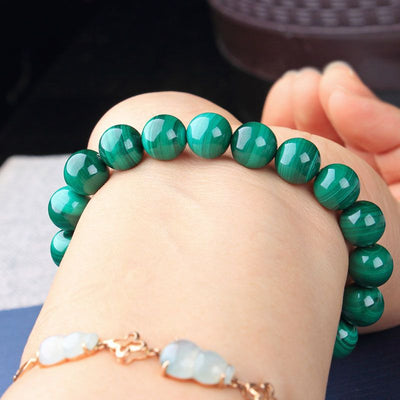 Green Malachite Transformation Bracelet - For Positive Change - Buddha & Karma