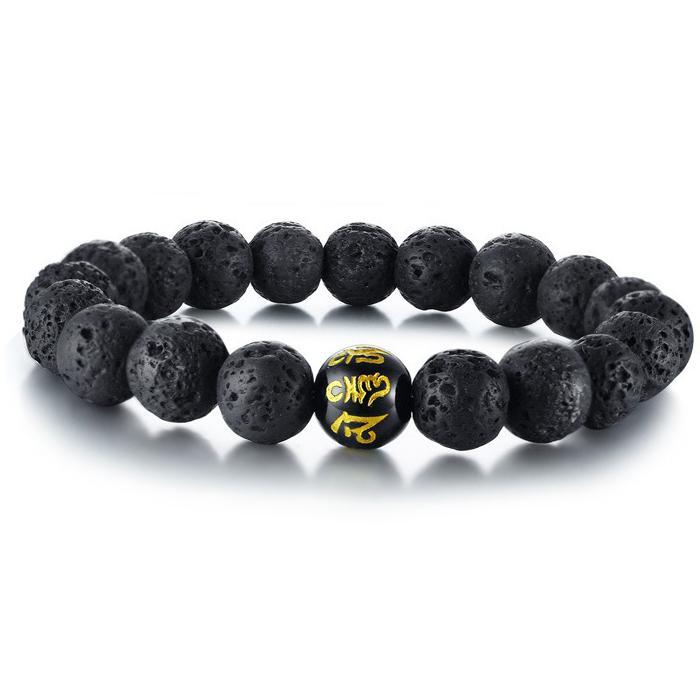 Grounding Agate and Lava Stone Bracelet Set - Buddha & Karma