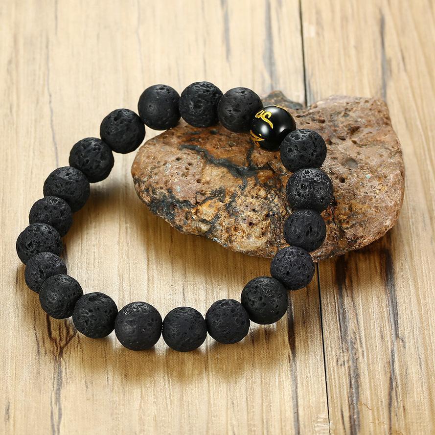 Grounding Agate and Lava Stone Bracelet Set - Buddha & Karma