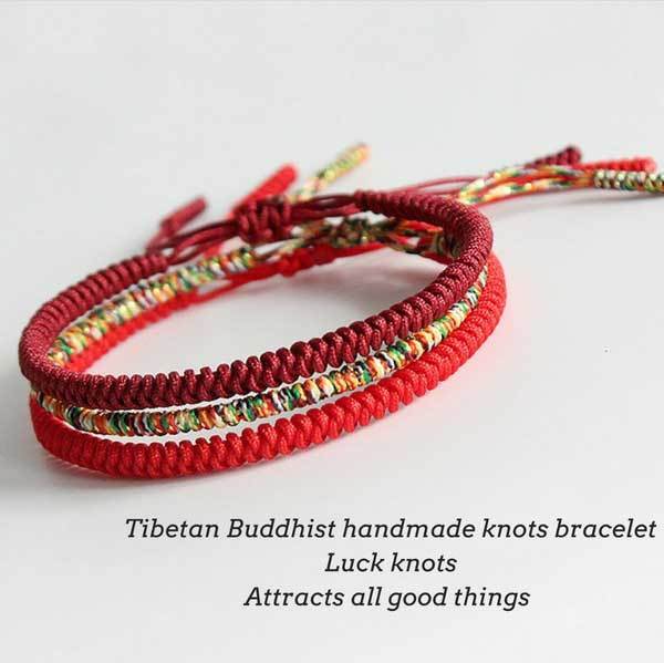 Tibetan Buddhist Knot Lucky Rope Bracelet - Buddha & Karma