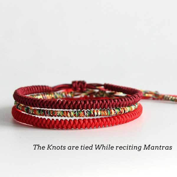 Tibetan Buddhist Knot Lucky Rope Bracelet - Buddha & Karma